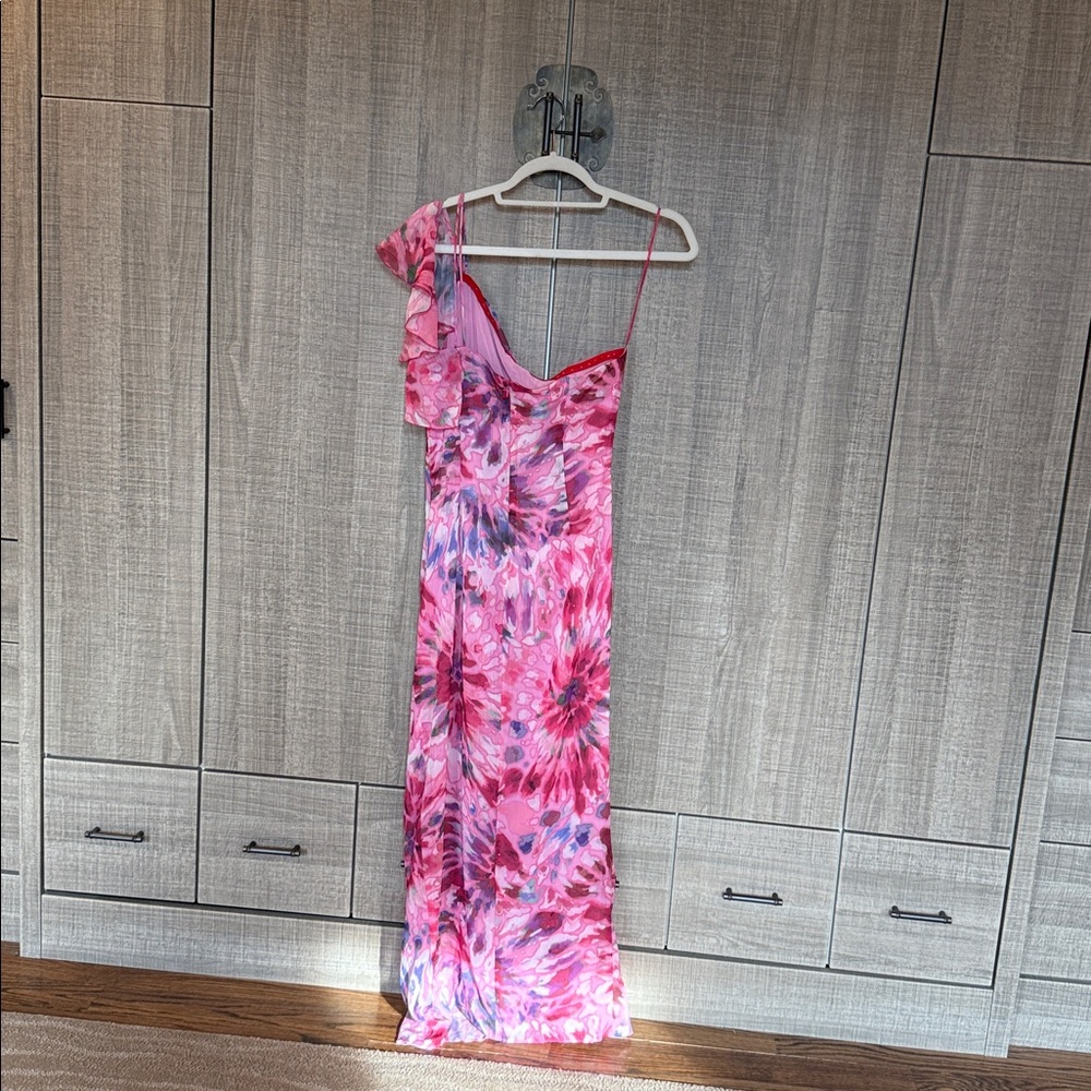 Zara Ruffled Asymmetrical One-Shoulder Dress - Picture 12 of 17